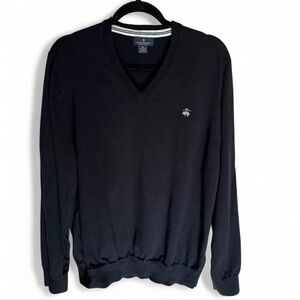 Men's Black Brooks Brothers V-Neck Sweater Size XL